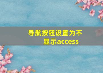 导航按钮设置为不显示access