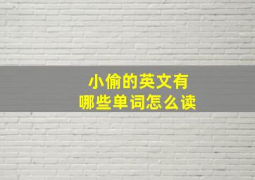 小偷的英文有哪些单词怎么读