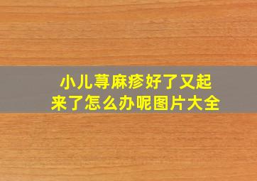 小儿荨麻疹好了又起来了怎么办呢图片大全