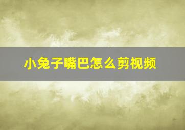 小兔子嘴巴怎么剪视频