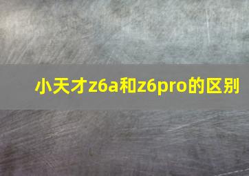 小天才z6a和z6pro的区别