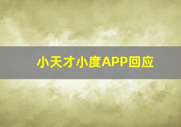 小天才小度APP回应