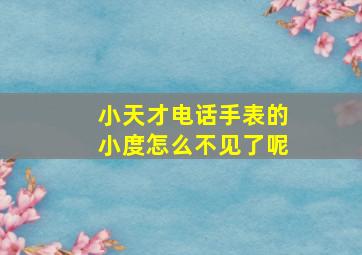 小天才电话手表的小度怎么不见了呢