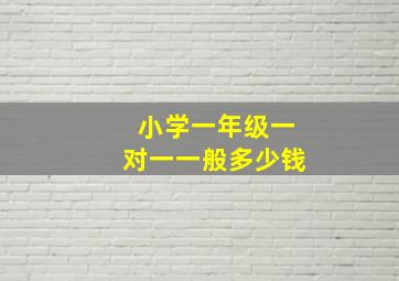 小学一年级一对一一般多少钱