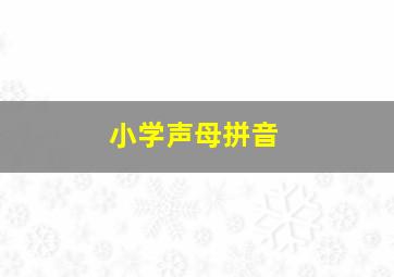 小学声母拼音