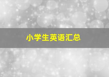 小学生英语汇总