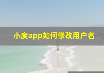 小度app如何修改用户名