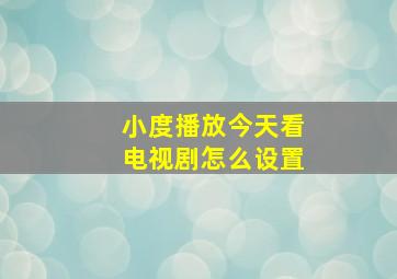 小度播放今天看电视剧怎么设置