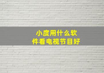 小度用什么软件看电视节目好