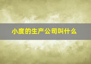 小度的生产公司叫什么