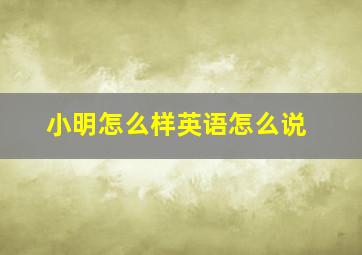 小明怎么样英语怎么说