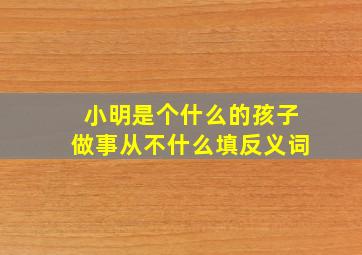 小明是个什么的孩子做事从不什么填反义词