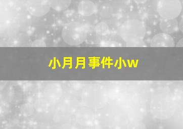 小月月事件小w