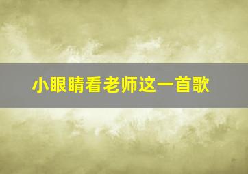 小眼睛看老师这一首歌