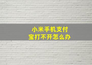 小米手机支付宝打不开怎么办