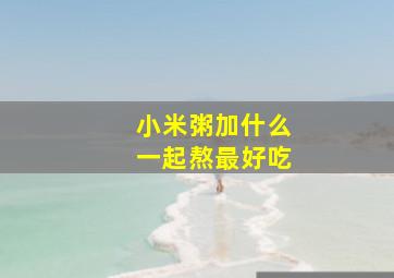 小米粥加什么一起熬最好吃