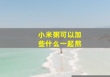 小米粥可以加些什么一起熬