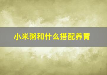 小米粥和什么搭配养胃