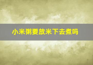 小米粥要放米下去煮吗