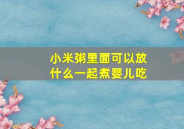 小米粥里面可以放什么一起煮婴儿吃