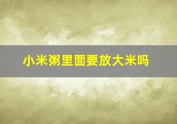 小米粥里面要放大米吗