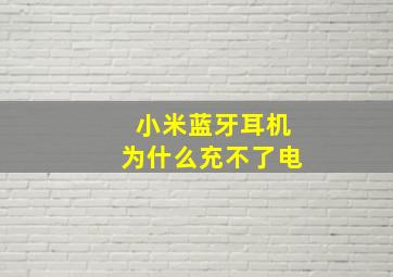 小米蓝牙耳机为什么充不了电