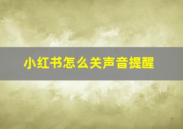 小红书怎么关声音提醒