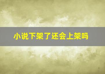 小说下架了还会上架吗