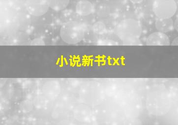 小说新书txt