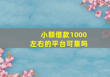 小额借款1000左右的平台可靠吗