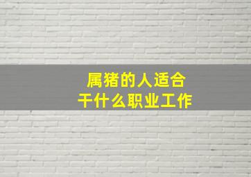 属猪的人适合干什么职业工作