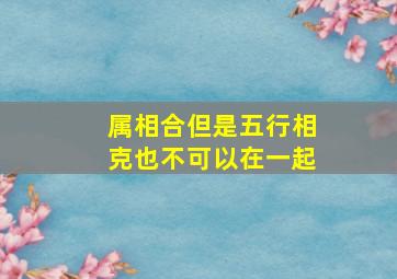 属相合但是五行相克也不可以在一起