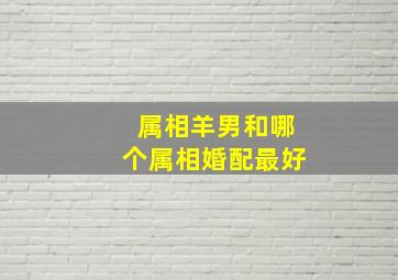 属相羊男和哪个属相婚配最好