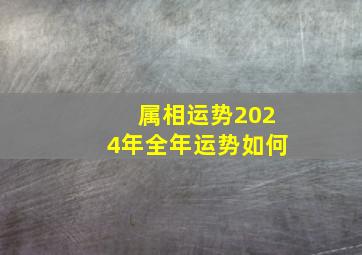 属相运势2024年全年运势如何