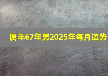 属羊67年男2025年每月运势