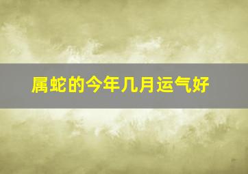 属蛇的今年几月运气好