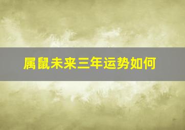 属鼠未来三年运势如何