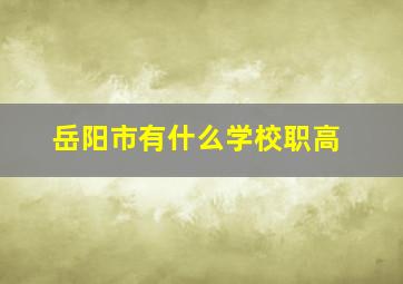 岳阳市有什么学校职高