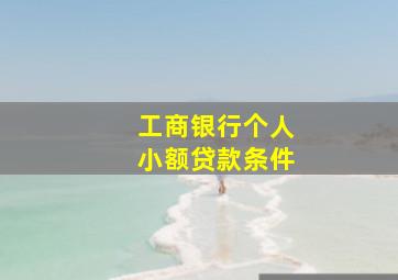 工商银行个人小额贷款条件