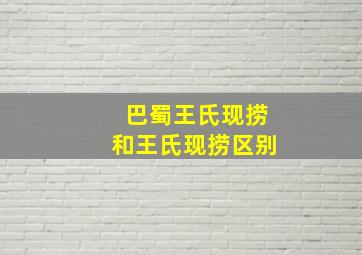 巴蜀王氏现捞和王氏现捞区别