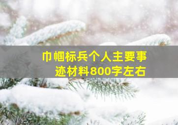 巾帼标兵个人主要事迹材料800字左右