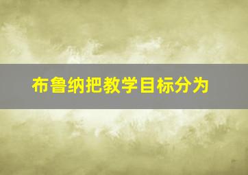 布鲁纳把教学目标分为