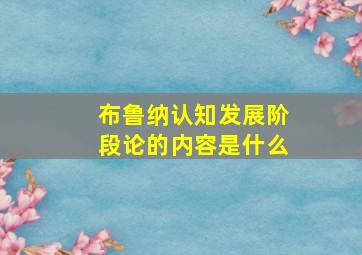 布鲁纳认知发展阶段论的内容是什么