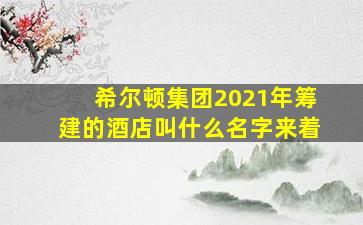 希尔顿集团2021年筹建的酒店叫什么名字来着