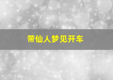 带仙人梦见开车