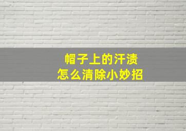 帽子上的汗渍怎么清除小妙招