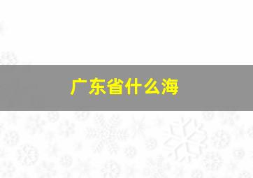 广东省什么海