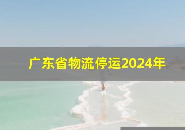 广东省物流停运2024年