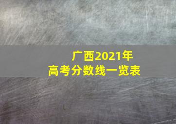 广西2021年高考分数线一览表