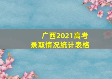 广西2021高考录取情况统计表格